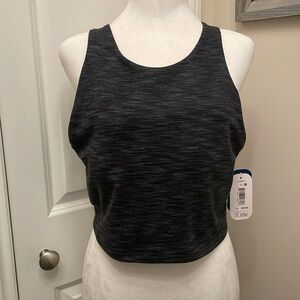 NWT MTA Women’s Cross Back Tank XL Built in Bra/Padded Stretch Tagless Gray